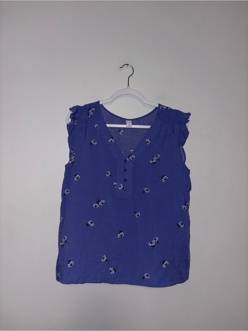 Old Navy | Blue Printed Blouse | Size Large